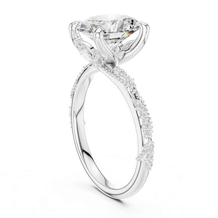 Oval Lab Grown Diamond Side-Stone Engagement Ring rose gold video