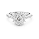 Round Lab Grown Diamond Halo Engagement Ring