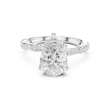 Pear Lab Grown Diamond Pave Engagement Ring