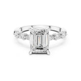 Emerald Lab Grown Diamond Side-Stone Engagement Ring