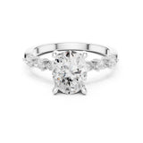 Oval  Lab Grown Diamond Side-Stone Engagement Ring