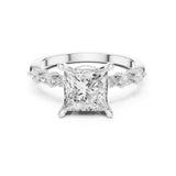 Princess Lab Grown Diamond Side-Stone Engagement Ring
