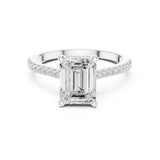 Emerald Lab Grown Diamond Pave Engagement Ring