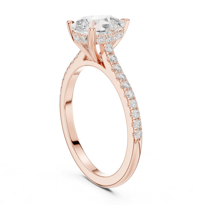 Pear Lab Grown Diamond Pave Engagement Ring yellow gold video