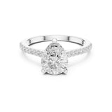 Pear Lab Grown Diamond Pave Engagement Ring