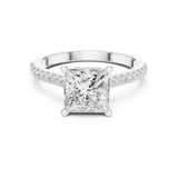 Princess Lab Grown Diamond Pave Engagement Ring