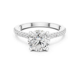Round Lab Grown Diamond Pave Engagement Ring