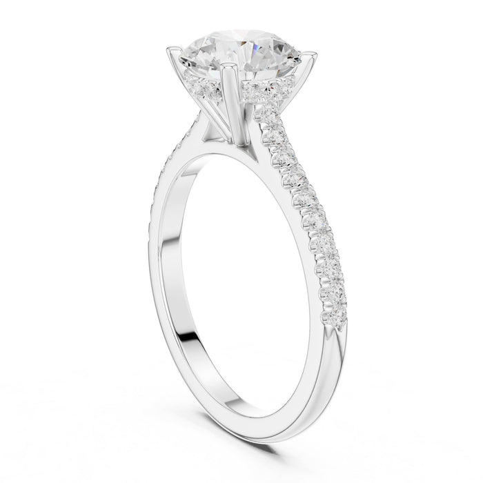 Round Lab Grown Diamond Pave Engagement Ring rose gold video