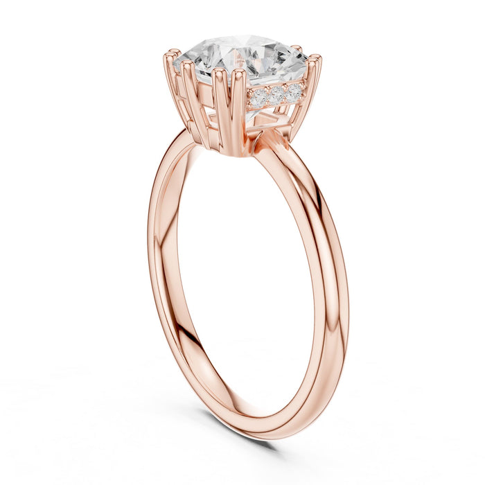 Cushion Lab Grown Diamond Hidden-Halo Engagement Ring yellow gold video