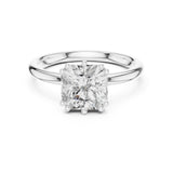 Cushion Lab Grown Diamond Hidden-Halo Engagement Ring