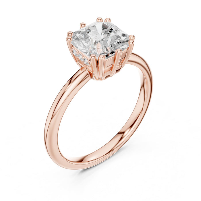 Cushion Lab Grown Diamond Hidden-Halo Engagement Ring rose gold video