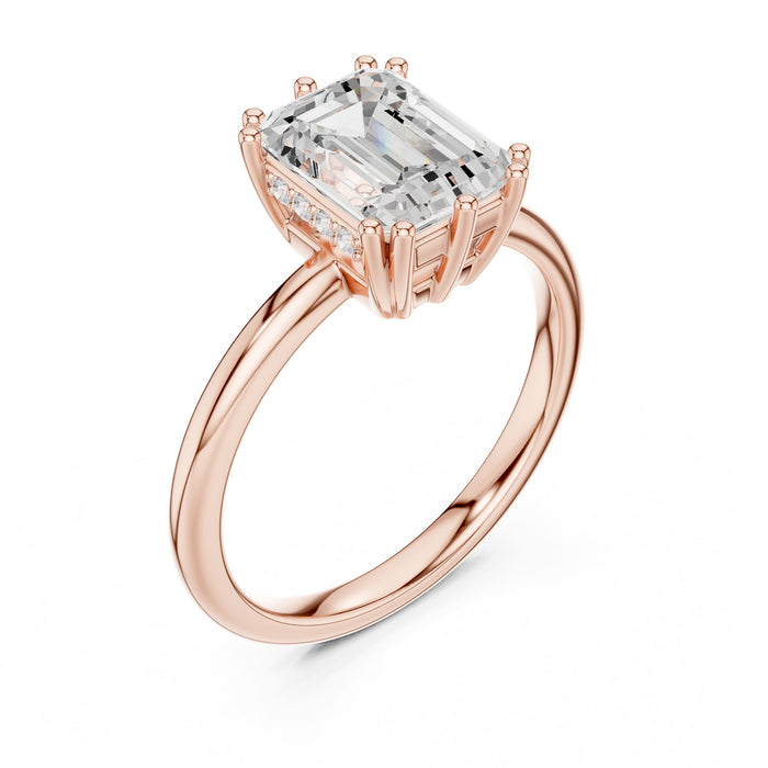 Emerald Lab Grown Diamond Solitaire Engagement Ring rose gold video