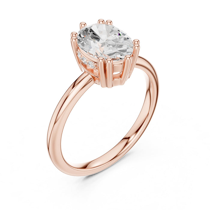 Oval Lab Grown Diamond Solitaire Engagement Ring rose gold video