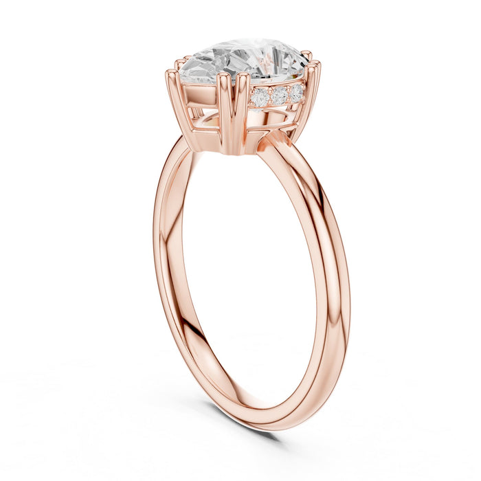 Pear Lab Grown Diamond Hidden-Halo Engagement Ring yellow gold video