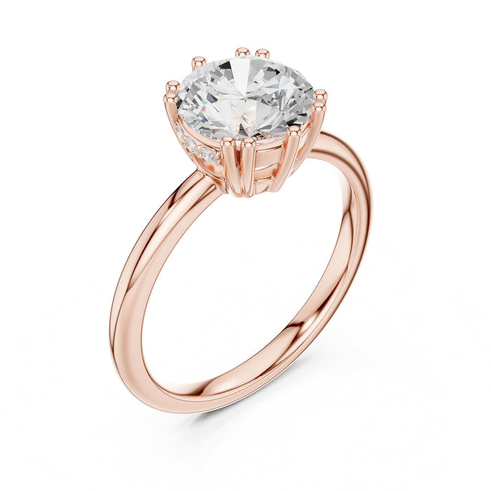 Round Lab Grown Diamond Solitaire Engagement Ring rose gold video