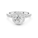 Round Lab Grown Diamond Halo Engagement Ring