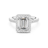 Emerald Lab Grown Diamond Halo Engagement Ring