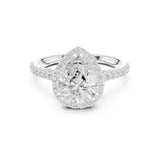 Pear Lab Grown Diamond Halo Engagement Ring