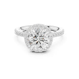 Round Lab Grown Diamond Halo Engagement Ring