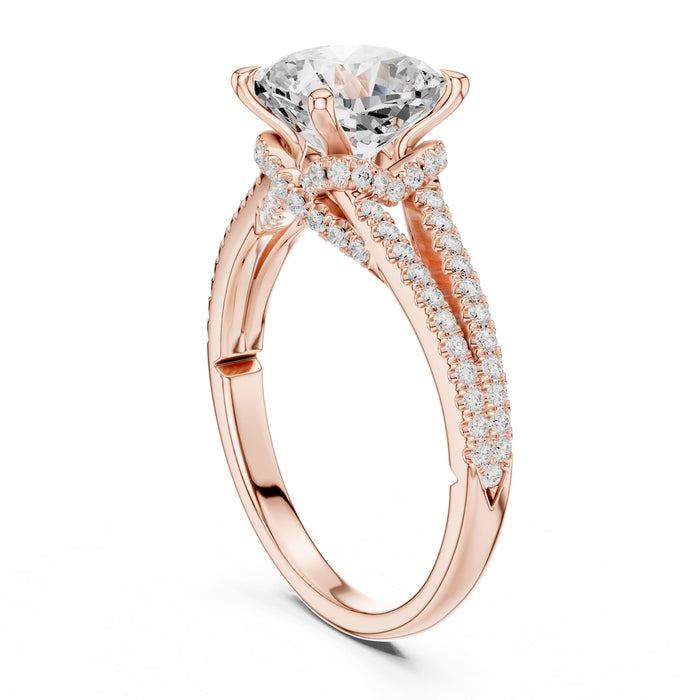 Cushion Lab Grown Diamond Split-Shank Engagement Ring yellow gold video