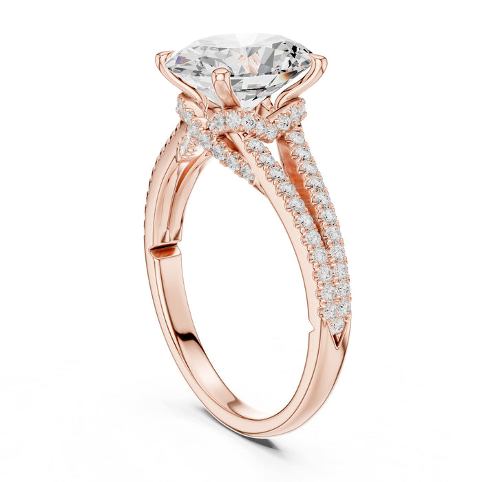 Oval Lab Grown Diamond Split-Shank Engagement Ring yellow gold video