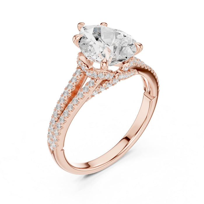 Pear Lab Grown Diamond Split-Shank Engagement Ring rose gold video