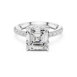 Princess Lab Grown Diamond Hidden-Halo Engagement Ring