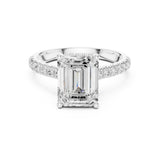 Emerald Lab Grown Diamond Hidden-Halo Engagement Ring