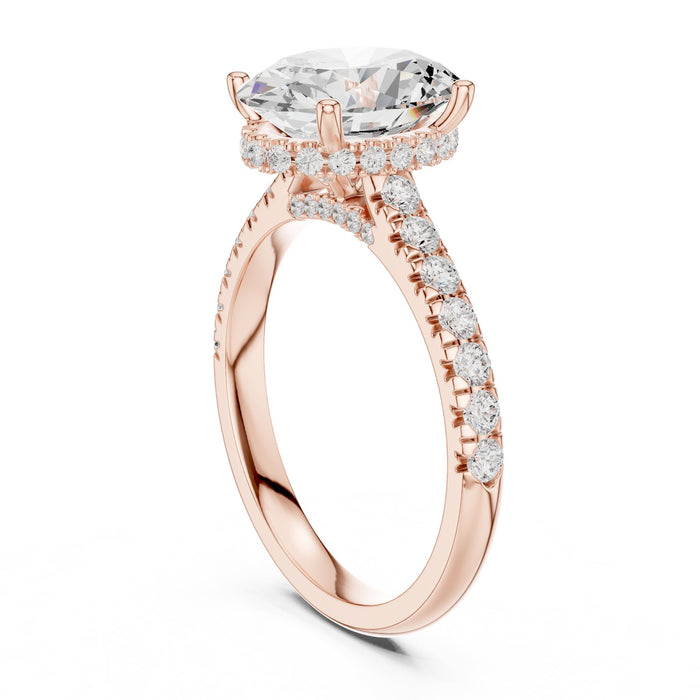 Oval Lab Grown Diamond Halo Engagement Ring yellow gold video