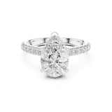 Pear Lab Grown Diamond Halo Engagement Ring