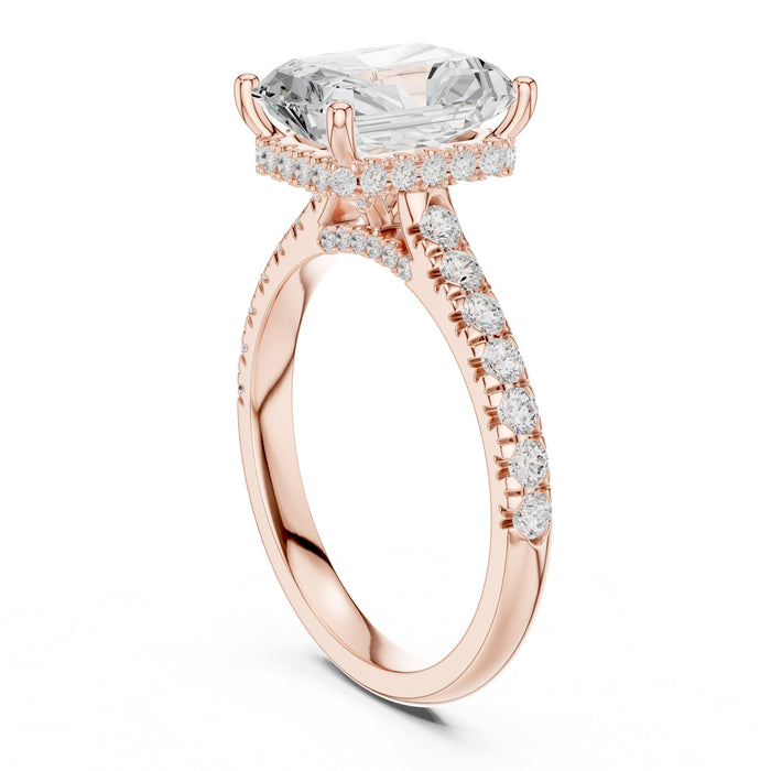 Radiant Lab Grown Diamond Halo Engagement Ring yellow gold video