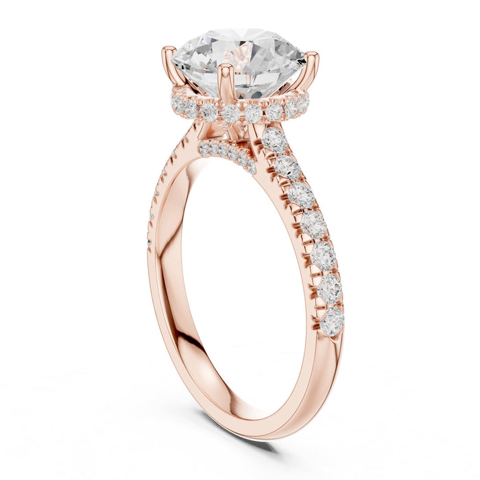 Round Lab Grown Diamond Halo Engagement Ring yellow gold video