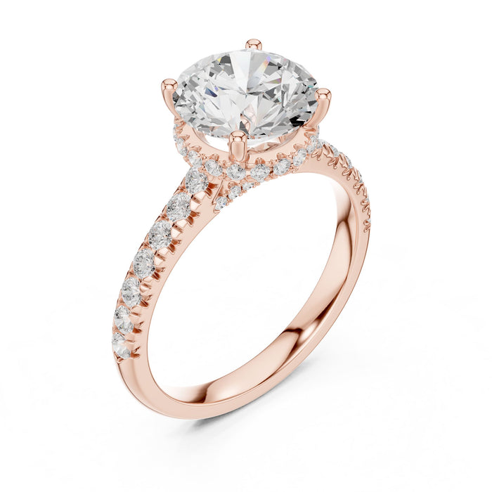 Round Lab Grown Diamond Halo Engagement Ring rose gold video