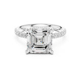 Asscher Lab Grown Diamond Hidden-Halo Engagement Ring