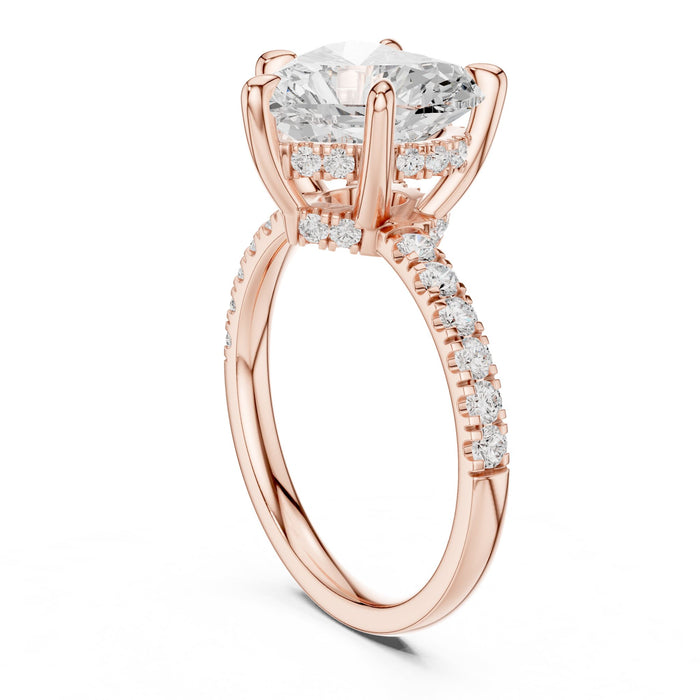 Heart Lab Grown Diamond Hidden-Halo Engagement Ring yellow gold video