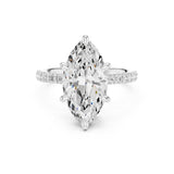 Marquise Lab Grown Diamond Hidden-Halo Engagement Ring