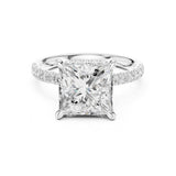 Princess Lab Grown Diamond Hidden-Halo Engagement Ring