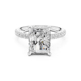 Emerald Lab Grown Diamond Hidden-Halo Engagement Ring