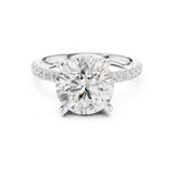 Round Lab Grown Diamond Hidden-Halo Engagement Ring