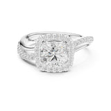 Cushion Lab Grown Diamond Halo Engagement Ring