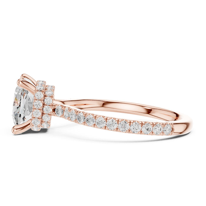 Cushion Lab Grown Diamond Hidden-Halo Engagement Ring yellow gold video