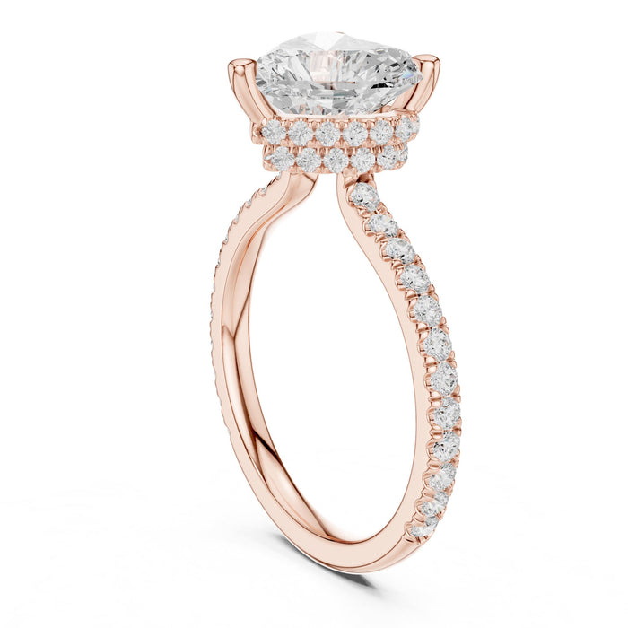 Heart Lab Grown Diamond Hidden-Halo Engagement Ring yellow gold video
