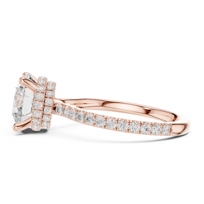 Round Lab Grown Diamond Halo Engagement Ring yellow gold video
