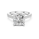 Cushion Lab Grown Diamond Pave Engagement Ring