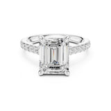 Emerald Lab Grown Diamond Hidden-Halo Engagement Ring