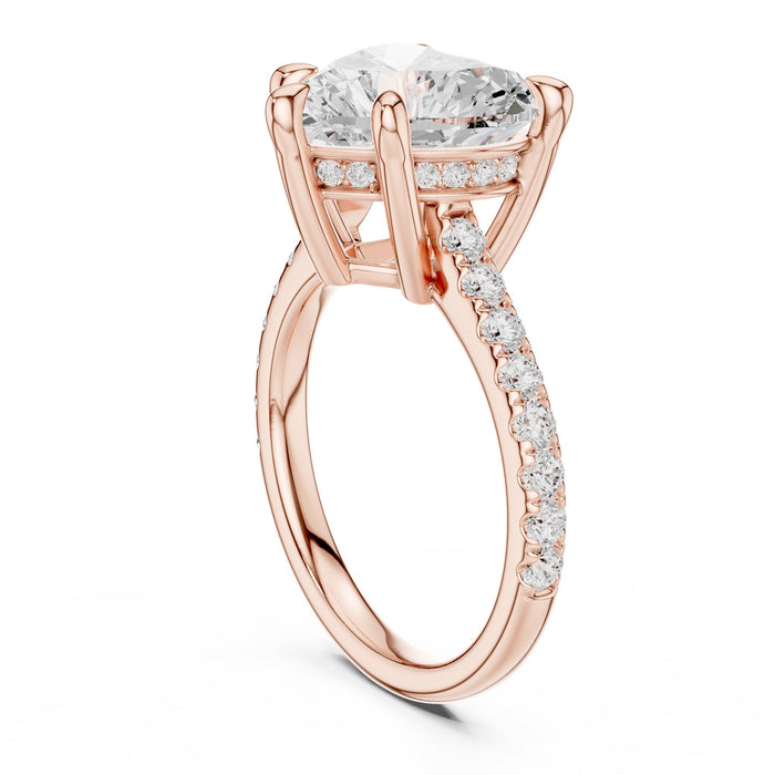 Heart Lab Grown Diamond Side-Stone Engagement Ring yellow gold video