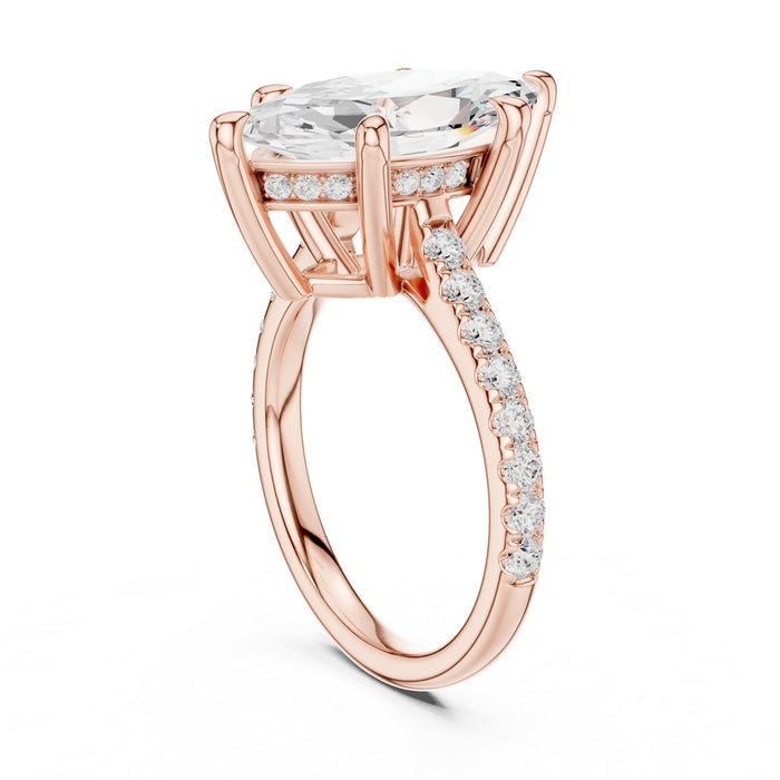 Marquise Lab Grown Diamond Side-Stone Engagement Ring yellow gold video
