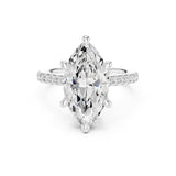 Marquise Lab Grown Diamond Side-Stone Engagement Ring