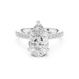 Pear Lab Grown Diamond Hidden-Halo Engagement Ring