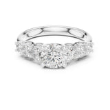 Round Lab Grown Diamond Three-Stone Engagement Ring